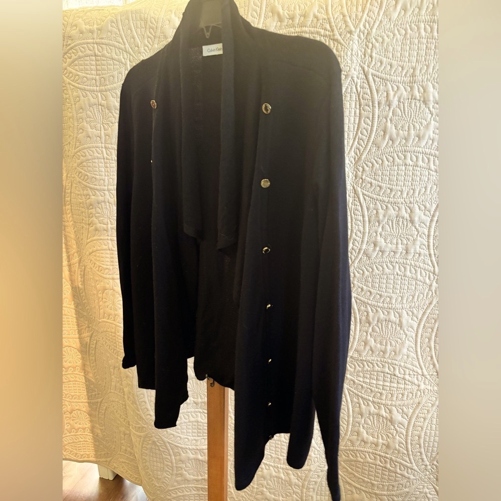 Calvin Klein Black and Gold Cardigan Sweater